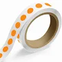 1 Inch Roll of Circular Round Labels - Bright Adhesive - Neon Orange - 125 Pack