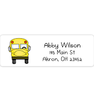 School Bus II Return Address Labels Personalized Custom • Self Adhesive Stickers 480 Return Address Labels