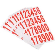 Mailbox Numbers Sticker Label Number Self Adhesive PVC Vinyl Label Red 76x25mm for Mailbox Signs, Pack of 10 | Harfington