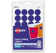 Printable Self-Adhesive Removable Color-Coding Labels, 0.75" dia, Dark Blue, 24/Sheet, 42 Sheets/Pack, (5469)