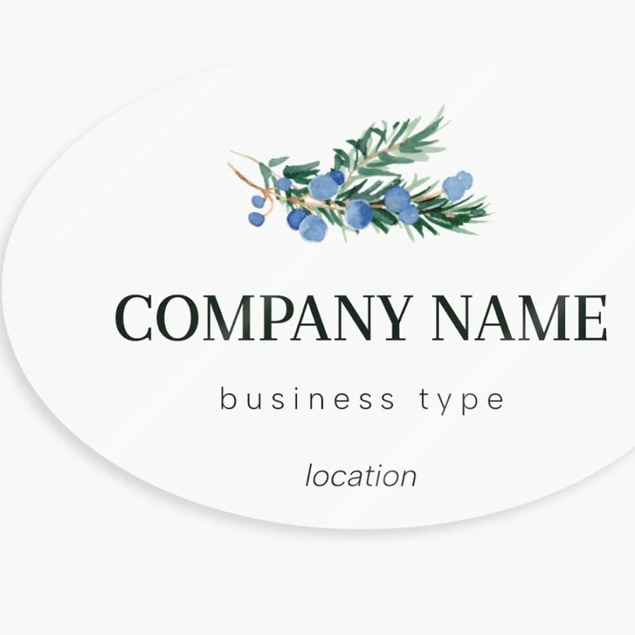 Custom Front Adhesive Stickers | 25 qty | VistaPrint | Design: Gray, Florals & Greenery, Floral, Christmas, Restaurants