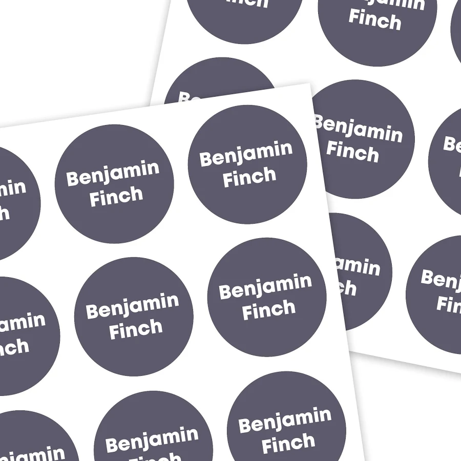 Mini Round Name Labels | Solid - 126 Count