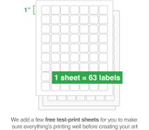Square Laser Labels 1" x 1