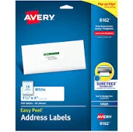 Avery Easy Peel Address Labels Inkjet 8162