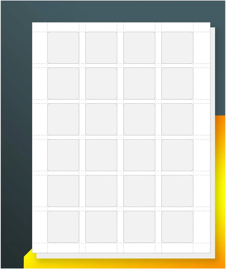 24UP 1.5" x 1.5" Square Labels for Laser & Inkjet Printers