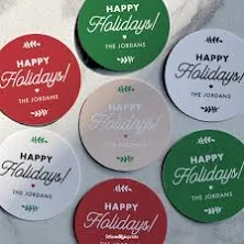 Custom Holiday Sticker Labels, Custom Happy Holidays Gift Labels, Christmas Gift Tags, Xmas Labels, Personalized Christmas Holiday Labels