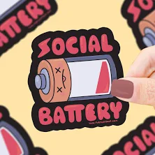 Social Battery Empty Vinyl Sticker