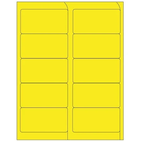 Compulabel Fluorescent Yellow 4" x 2" Sheeted Labels