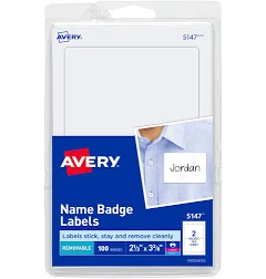 Avery Printable Adhesive Name Badges
