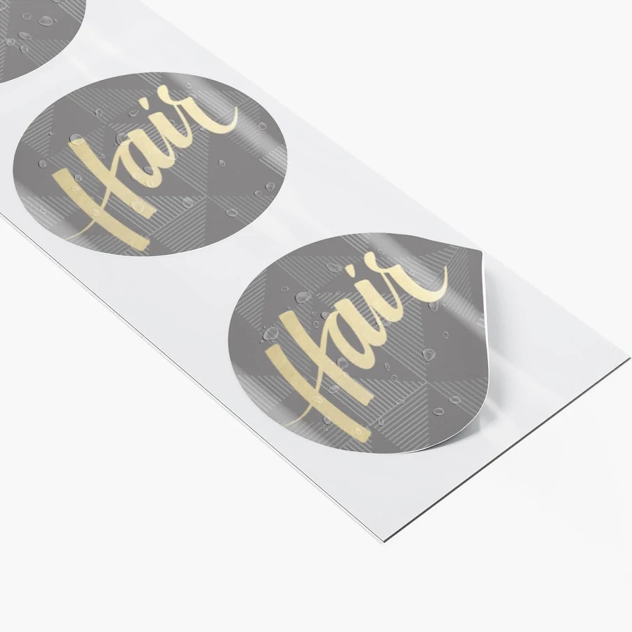 Custom Waterproof Labels | 50 qty | 1" x 1" | VistaPrint | Design: Gray, Modern & Simple, Hair Salons, Beauty & Spa, Styles & Themes, Industry