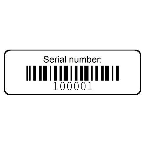 1000 Serial Barcode Sequential St…