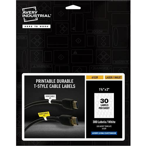 Avery Cable Self-Adhesive Water…