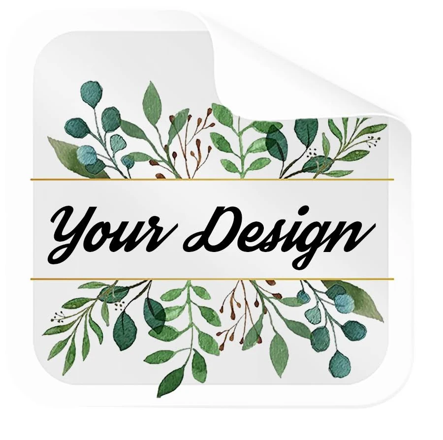 Muka 100 Pcs Custom Labels Personalized Stickers, Pvc Labels For Business Logo, Full Color Printing, Price/100 - Rounded Square/Clear, 1"x1" - Sample