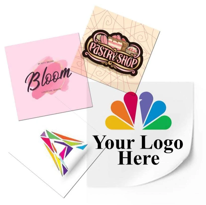 100 x Clear Full colour logo transparent labels square 50mm 60mm 80mm stickers business stickers waterproof permanent