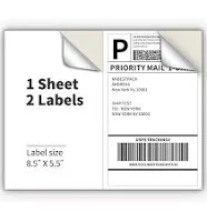 Sjpack Half Sheet Labels with Self Adhesive 8.5 x 11 Inches Packaging Labels for Laser & Inkjet Printers