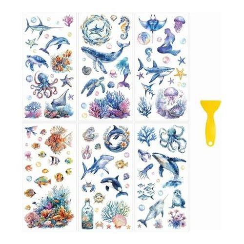 6 Sheets 6 Styles PVC Waterproo…