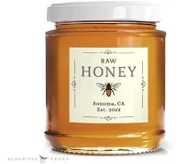 Square Labels for Honey Jars - custom stickers, personalized , printed on matte waterproof, yellow, more colors, small 1.8" , 20 per sheet