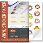 Betckey 8.5" x 11" Matte Vinyl Sticker Papers for Inkjet or Laser Printers