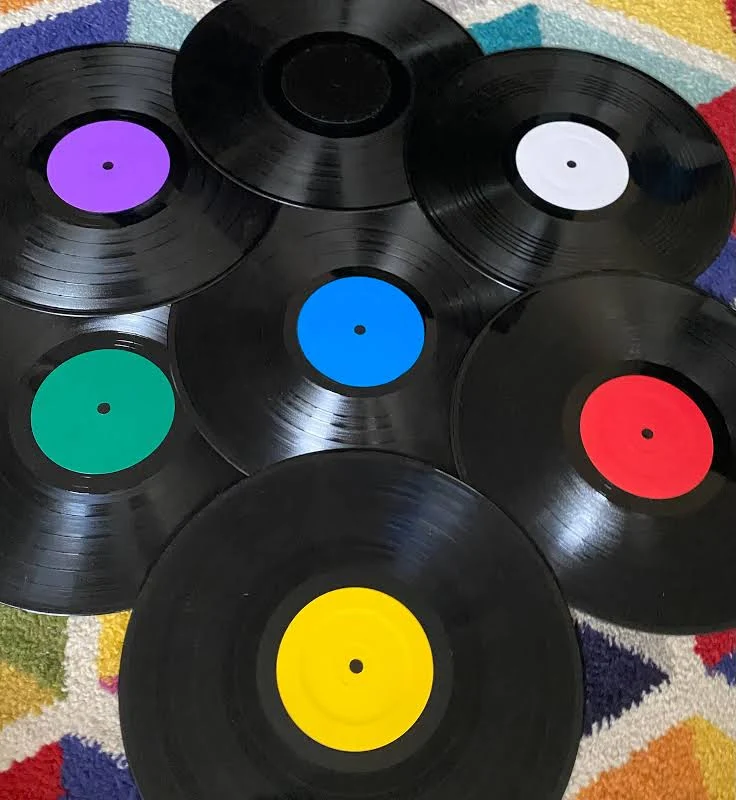 Vinyl Records with Semi-Gloss & Matte Labels - for Crafting, Decor, or Wedding Guest Book