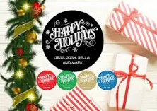 Happy Holidays Gift Label, Christmas Stickers, Present Labels Christmas Gift Stickers, Personalized Holiday Gift Tags, Christmas Canning