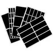 Rectangular Self Adhesive Labels Multi Size Sticker Packs 356 / Black