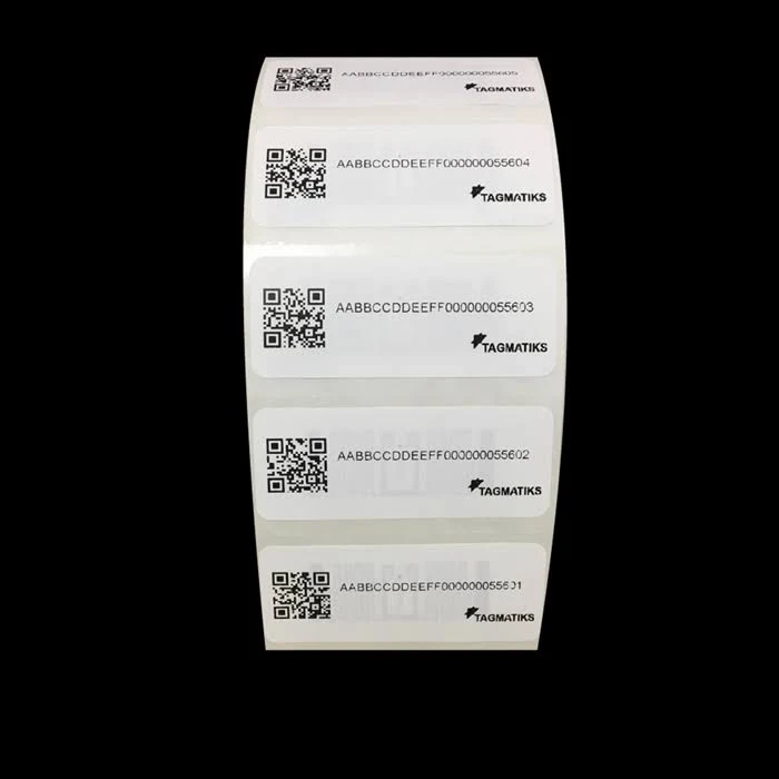 TagMatiks Pre-Printed RFID Labels, 1.75" x .75". Pack of 100.
