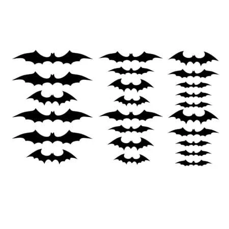 Spooky Black Halloween Bats Stickers