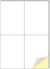 Creavvee 4 Sticker per Sheet 25 A4 Sheets Art & Craft Printable White Sticker Pa