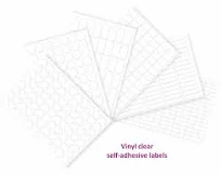 Vinyl clear self-adhesive labels. Label without printing. 9 sizes