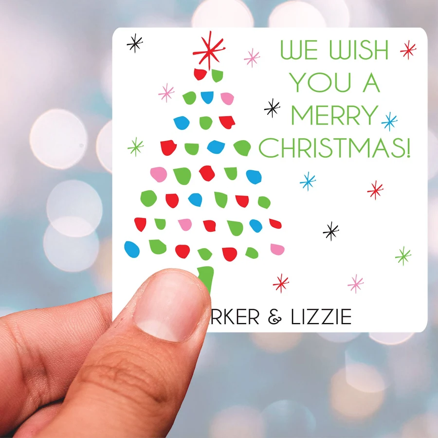 Custom Holiday Gift Labels, Personalized Christmas Gift Stickers, Minimalist Christmas Gift Wrap Label Set, Client Gift Labels