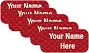 Personalized Red Heart Name Labels: Waterproof Stick-On Clothing Tags