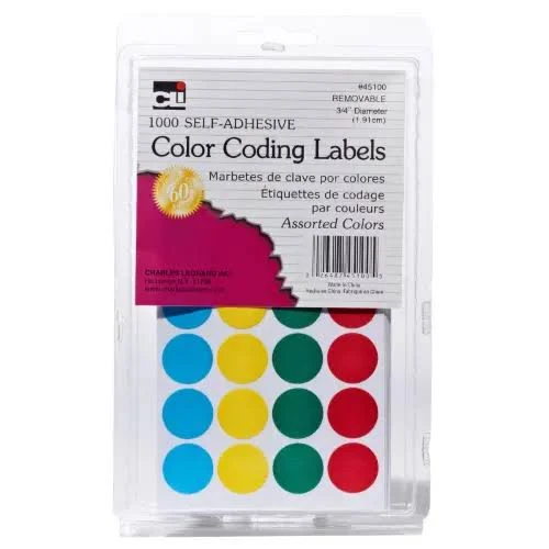 Charles Leonard Color Coding Labels Assorted