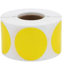 Hot Yellow Circle Dot Stickers 1 inch inch Round