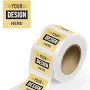 Custom 3 x 3 Inch Roll of Square Labels - Durable with Metallic Finish - Gold Foil - 125 Pack