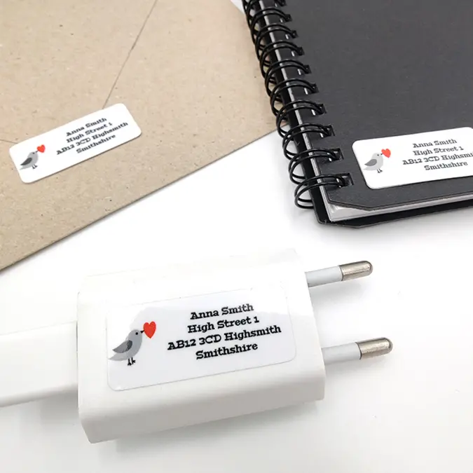 Self-adhesive address stickers | 37x16mm | Order now!