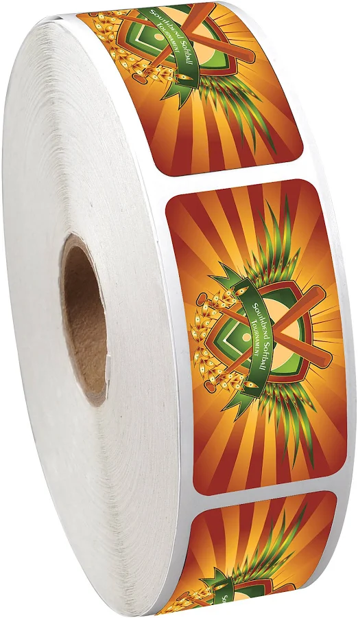 Imprinted Sticker Rolls | Full Color Sticker by the Roll - Rectangle - 1" x 2" - 24 hr | Promotional Items Imprinted with Your Company Logo | 4imprint