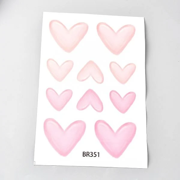 PVC Heart Pattern Decorative Stickers