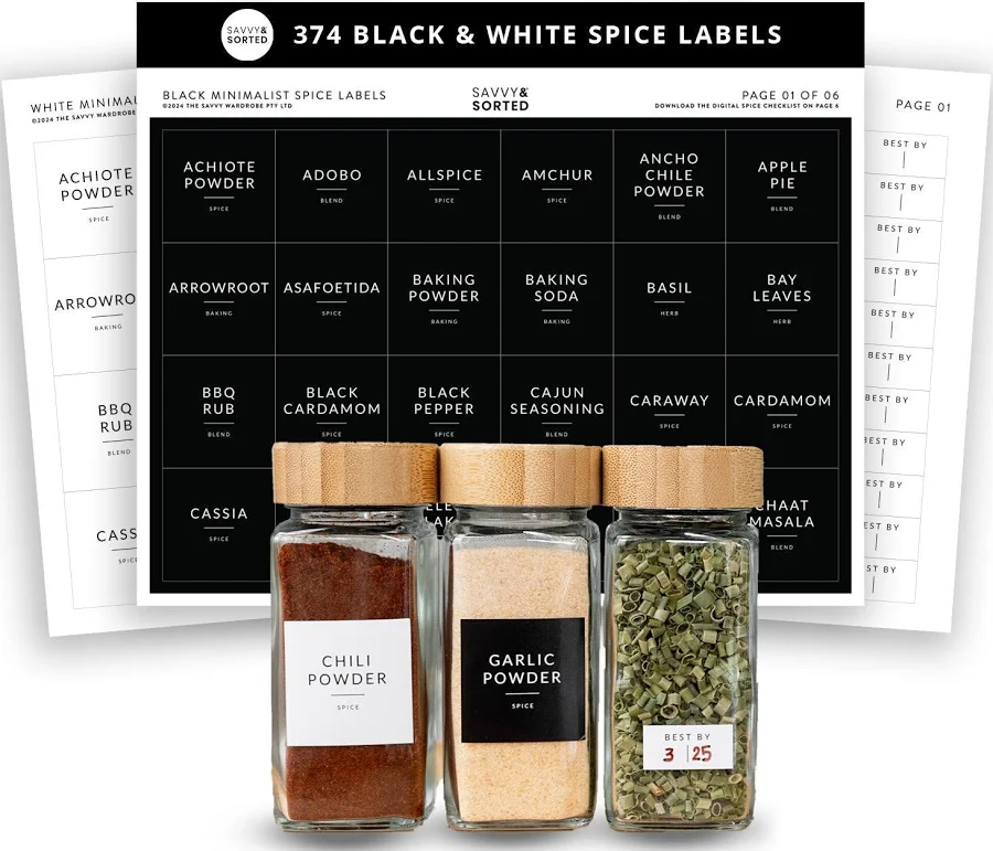 Square Spice & Expiration Labels Set