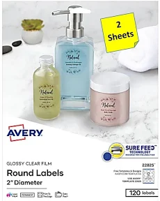 [2 Sheets] Avery 22825 Glossy Clear 2