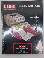 uline 2x1" Laser Labels White