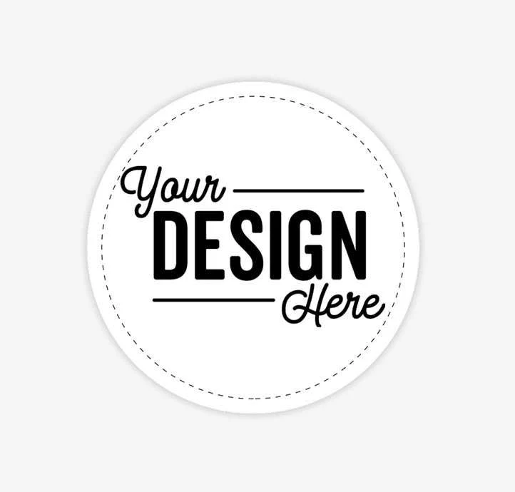 125ct. Custom Full Color 3 in. Vinyl Circle Sticker - White- 1-Color Text or Art Design