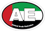 United Arab Emirates AE Flag Oval Sticker