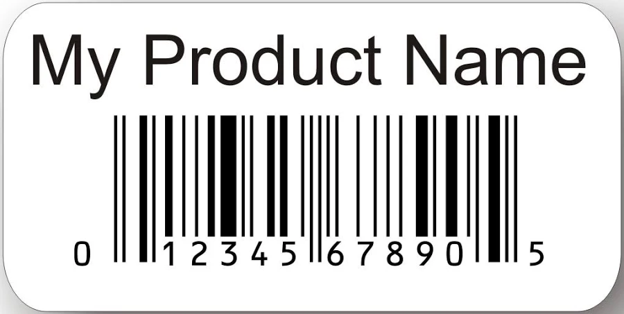 Quantity 1000 - 1.25" x .625" Paper UPC Barcode Labels & Stickers