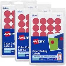Avery Round Color Coding Labels Removable Adhesive 32136