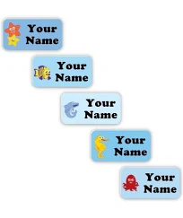 70 Personalized Stick-eez Clothing Labels - Sea Life
