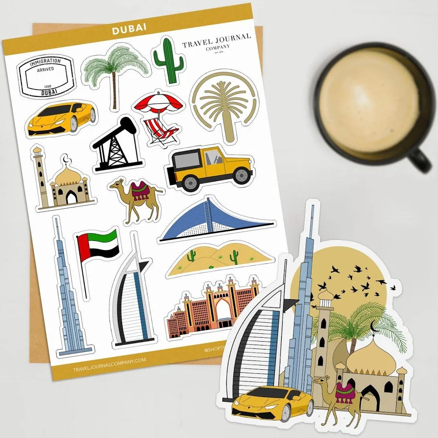 Dubai Sticker Sheet Scrapbooking Planner Sticker Journal Sticker