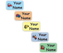 70 Personalized Stick-eez Clothing Labels - Transportation