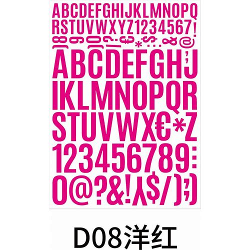 8Pcs Letter Sticker Vinyl PVC Wat…