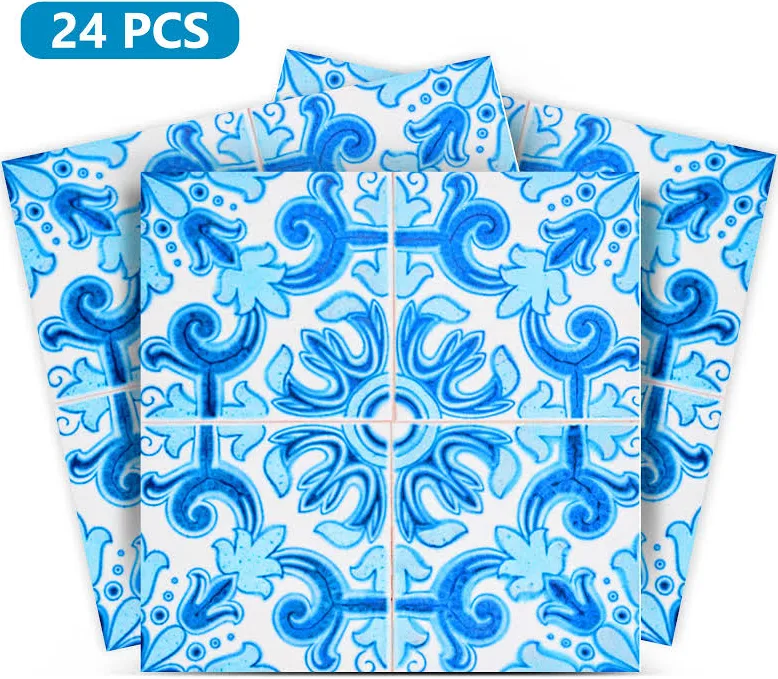 Light Blue Easy-to-Install Peel and Stick Tile Stickers