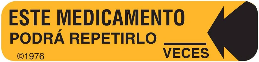 Communication Label (Paper, Permanent) Este Medicamento 1 9/16" x 3/8" Gold - 500 per Roll, 2 Rolls per Box